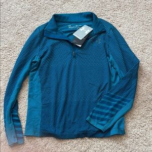 Under Armour Teal Textured Half-Zip Top